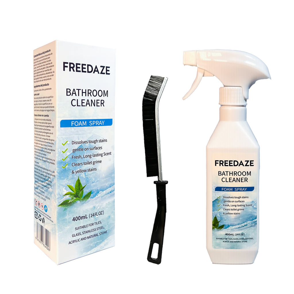 FREEDAZE Bathroom Cleaner Foam Spray (400ml) - Citric Acid Formula for Hard Water Stains, Toilet Grime & Soap Scum on Multi-Surfaces